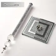 Paper Towel Holder Handmade Silver Roll Crystal Crushed Diamonds Decorative Base