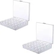 50Pcs Transparent Plastic Sewing Machine Bobbins with 2pcs Bobbin Case