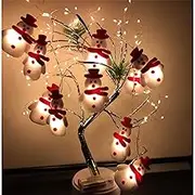 ZAUGONTW Christmas Snowman String Lights - 10 LEDs 5.4ft Waterproof Light Up String Lights, Short Plush Lights for Christmas Decorations (Battery Operated)