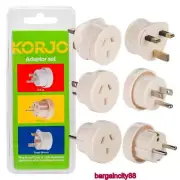 3 Universal Travel Adapter Worldwide International Plug Adaptor for US Europe UK
