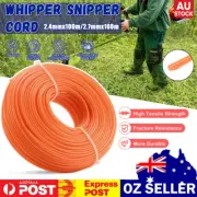 COMMERCIAL USE TRIMMER LINE MOWING Whipper Snipper Cord Rope 2.4/2.7MM X 100M AU