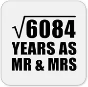 [Designsify] Gifts, 78th Anniversary Square Root of 6084 Years As Mr & Mrs, Drink Coaster Mat Wipe-Clean Non-Slip Non-Skid Cork Back, for Birthday Mom Dad Parents Fathers Mothers Day Party
