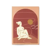 Abstract Greek Goddess Retro Minimal Wall Art #1