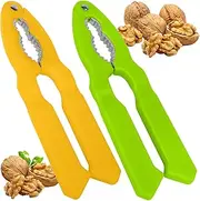 2 Packs Nut Cracker Tool Walnut Cracker Handy Nut Crackers for All Nuts Pecan Cracker for Walnuts Hazelnuts Almonds Crab Leg Lobster Seafood Shellers-Green+Yellow