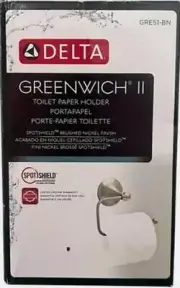 Delta Greenwich II GRE51-BN Toilet Paper Holder in SpotShield Brushed Nickel