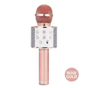 Karaoke Microphone Speaker Wireless Bluetooth Handheld Mic USB Player KTV WS858 Rose gold