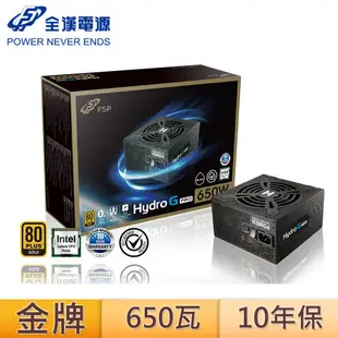 FSP 全漢 HYDRO G PRO HG2-650 650W 電源供應器 金牌 三防漆 10年保