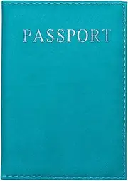 [Spirtan] Passport Holder Travel Wallet Small Documents Organizer Case Family Card Holder (Light Blue)