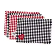 Valentine's Day Table Top Decor, Placemat Set, 13x19, XOXO Gingham