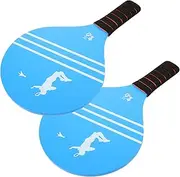 GOOHOCHY 2pcs Badminton Rackets Durable Wooden Paddles for Games Lightweight Slip Handles for Childrens Playtime and Fitness Activities