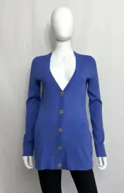 Lilly Pulitzer Heidi Cardigan Womens S Iris Blue Pockets Long Sleeve Sweater NWT
