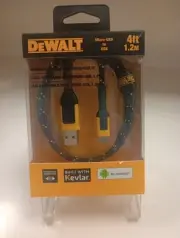 NEW DEWALT DXMA1311360 4ft Reinforced Cable Micro-USB to USB for Android