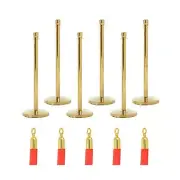 US Weight Premier Brass Post and Red Velvet Rope Crowd Control Stanchions &#8211