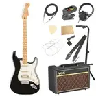 Fender Player II Stratocaster HSS MN BLK with VOX amp, 11-piece beginner's set