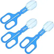 ROMISBABA 3Pcs Portable Pet Effortless Poop Clip for Reptiles Animals Durable Design for Quick Easy Waste Cleanup Blue