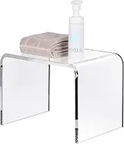 MYOYAY Clear Acrylic Shower Stool Acrylic Shower Bench Waterproof Transparent Chair for Bathroom Kitchen Bedroom Backless See Not-slip Shower Stool Through Modern Seat 200lbs Weight Capacity