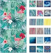 Luxton Tropical Flamingo Beach Towel, Quick Dry, Sand Free and Large Lightweight, Green Beach Pool Towel for Swimming Travel Outdoor Camping Towel (Large 160x80cm)