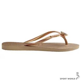 Havaianas 哈瓦仕 女鞋 拖鞋 夾腳拖 人字拖 水鑽 金【運動世界】4147064-0570W