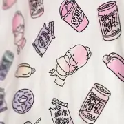 NEFF HOMER SIMPSON SHIRT ADULT SMALL WHITE JUNK FOOD BUZZ SODA DONUT NWT