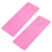 Runner Exercise Protective Elastic Sweatband Head Band Pink 2 Pcs