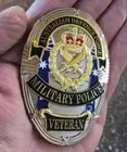 Military Police Veteran tribute brooch back shield badge
