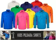 RITEMATE PILBARA CLOSED FRONT LONG SLEEVE *KIDS* WORK / DRESS SHIRT - RM400CF