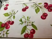 BENSON MILLS PLACEMATS EASY CARE CHERRIES WHITE RED GREEN (4) 13 X 18 NWT