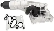2711801410 Aluminum Engine Oil Cooler and Oil Filter Housing Compatible with Mercedes-Benz C250 SLK250 1.8L 2012 2013 2014 2015 Replace 2711801410AL