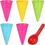 ibasenice 2 Sets 6pcs Plastic ice Cream Cones ice Cream Cones Plastic Sand Scoop and Cone Sand ice Cream Cones ice Cream Cones Beach ice Cream Sand for 16 Years Old