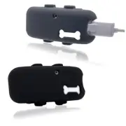 2 Pack Silicone Holder Compatible for Tractive GPS Pet Tracker,Rubber black