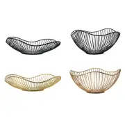Elegant Dining Table Fruit Basket Metal Wire Storage Bowl for Eggs Snacks Bread