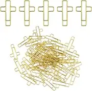 50 PCS Gold Cross Bible Paper Clips - Dual-Purpose Journaling Paper Clips & Bookmarks Bible Study Supplies for Christian Office & Home