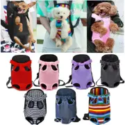 Canvas pet cat and dog sling backpack travel hiking adjustable legs out