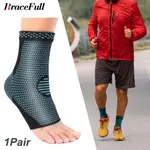 1 雙腳踝支撐,足部支撐壓縮腳踝袖,適用於男女,足弓支撐襪,用於腫脹、足底筋膜炎、疼痛、扭傷恢復、肌腱炎、運動保護