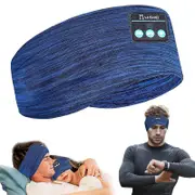 Catzon Music Headband Bluetooth 5.0 Headphones HD Stereo for Workout-LakeBlue