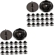 [Operitacx] Pin Backstab Display Hat Pins Bulk Cute Pin Badges Decorative Pins Backings Brooch Pins Buttons Pin Backs with Blank Pin Marker Beads Brooch Back Pin Gemstone DIY Black Metal