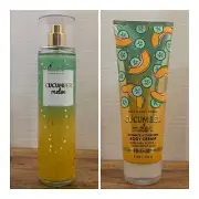 Bath and Body Works CUCUMBER MELON Fine Fragrance Mist and Body Cream