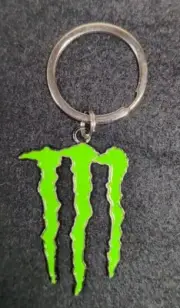 Monster Energy Drink Keychain Key Ring Green Logo Metal Enamel Swag Brand New!!