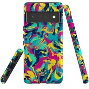 For Google Pixel 6 Pro Tough Protective Cover, Abstract Strokes
