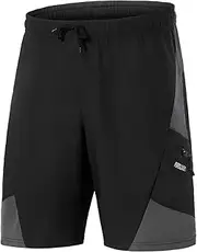 [ARSUXEO] Mens Mountain Bike Shorts MTB Shorts with Liner Padded Biking Cycling Shorts Loose Fit Lightweight