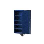 SP Tools 27" USA Sumo Ser Side Cabinet 4 Roller Shelves&1 Fixed Shelf Blue/Black