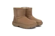 AUSTRALIAN SHEPHERD UGG Boots Sheepskin Wool Mid Calf Chunky Short Classic Salma Chestnut