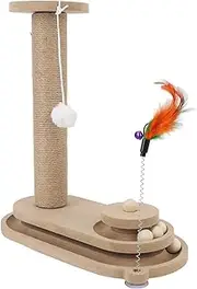 Cat Scratching Post, Multifunctional Cat Nail File Scratcher with Stable Base and Ball, Cat Scratching Tree | Cat Post Scratcher | Cat Scratching Tower | Vertical Scratcher for Cat