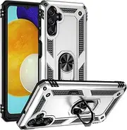 Military Grade Drop Impact for Samsung Galaxy A13 5G Case Galaxy A13 Case 360 Metal Rotating Ring Kickstand Holder Armor Heavy Duty Shockproof Case for Galaxy A13 5G Phone Case (Silver)