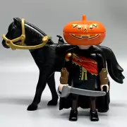 Playmobil Headless Horseman Sleepy Hollow Soldier Pumpkin Head Horse Halloween