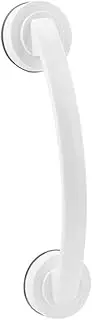 Wall Mounted Safe Grab Bar for Bathroom Large White Suction Cup Armrest for Elderly Stability Versatile Use Marble and Surfaces