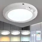 Motion Sensor Lights Wireless Round LED Battery Powered Ceiling Light