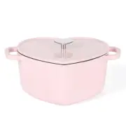 Heart Shaped 4-Quart Enamel Cast Iron Dutch Oven - Pink