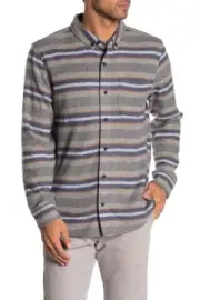 Threads 4 Thought Portland Stripe Shirt Jacket,MULTI GREY,Sz XXL
