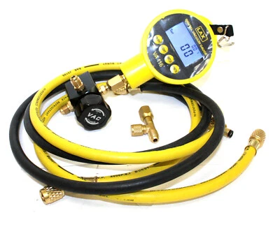 HVAC Single Digital Manifolds Refrigeration AC Vacuum Gauge Meter Hoses Kit
